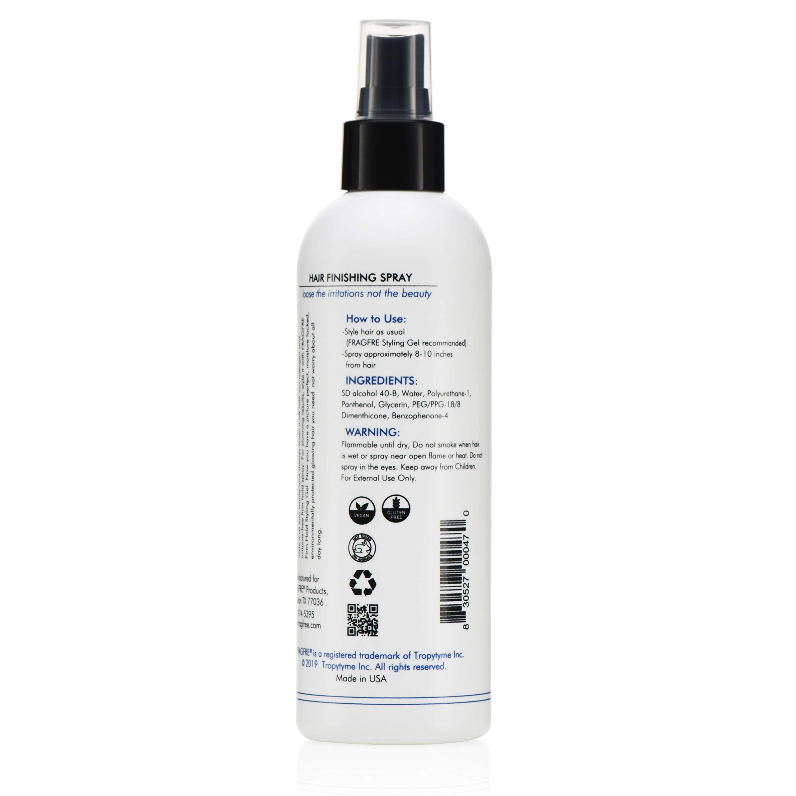 FRAGFRE Hair Finishing Spray – Fragrance-Free, Hypoallergenic, 8 oz