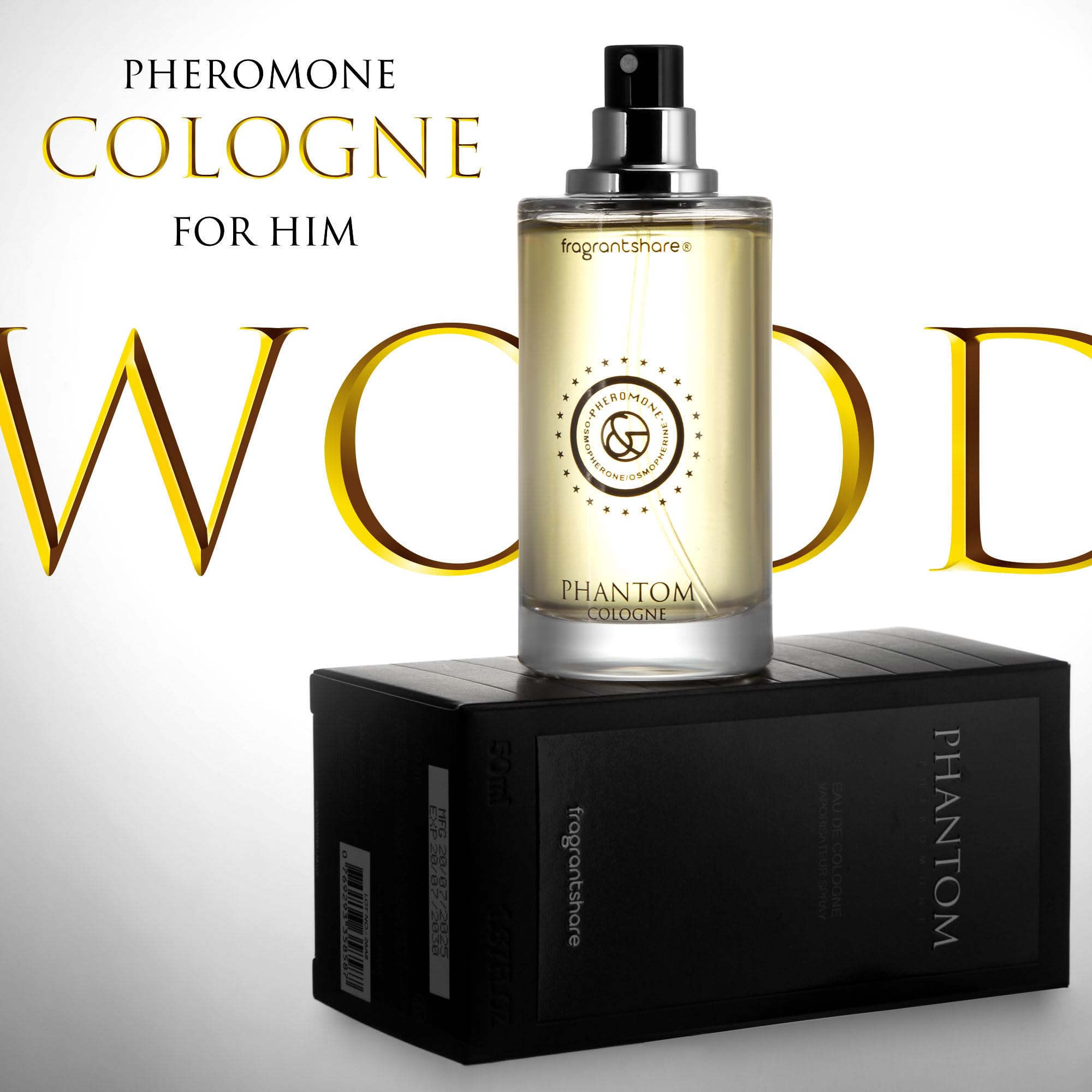 FragrantShare Phantom Men’s Cologne – Pheromone Perfume, Woody Aromatic, 50 mL