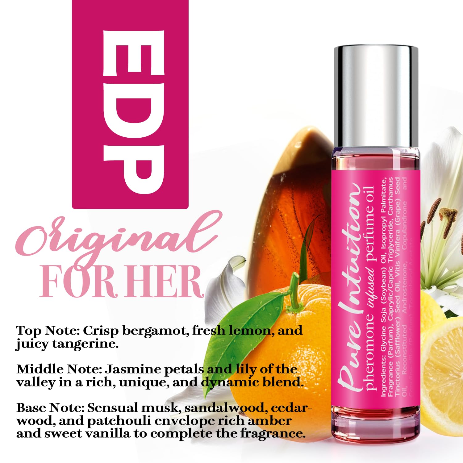 FragrantShare Roll-On Perfume Oil for Women – Alcohol-Free Pheromone Cologne, 0.34 fl oz (10 mL) TSA Ready