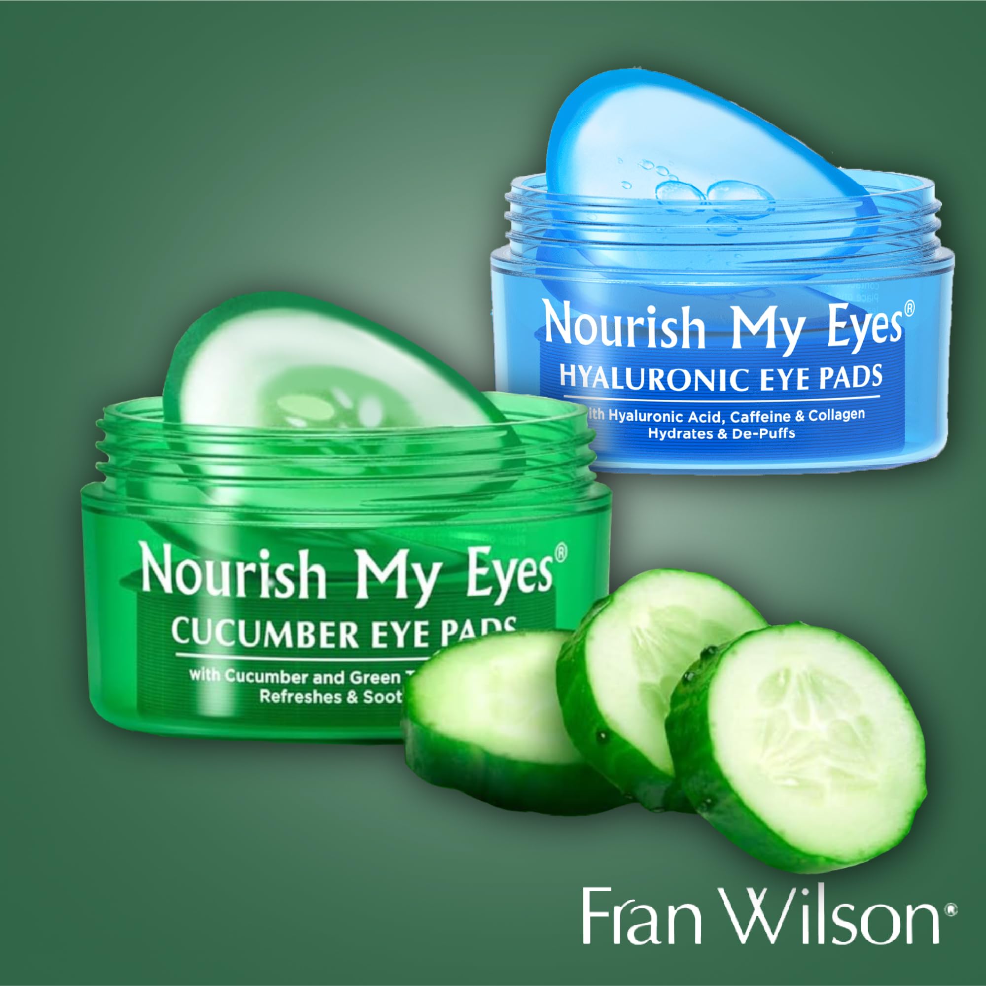 Fran Wilson Nourish My Eyes Cucumber Eye Pads – Pack of 12 (36 total) for Gentle Eye Care
