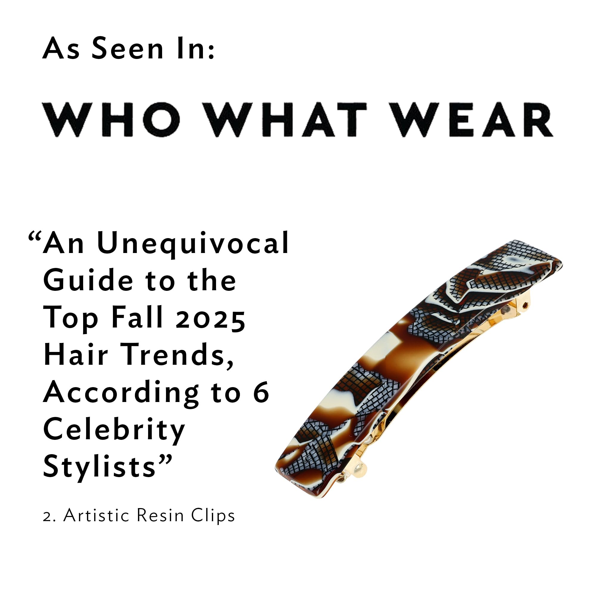 France Luxe Checkered Hair Barrette for Thin Hair | Lightweight, Strong Hold