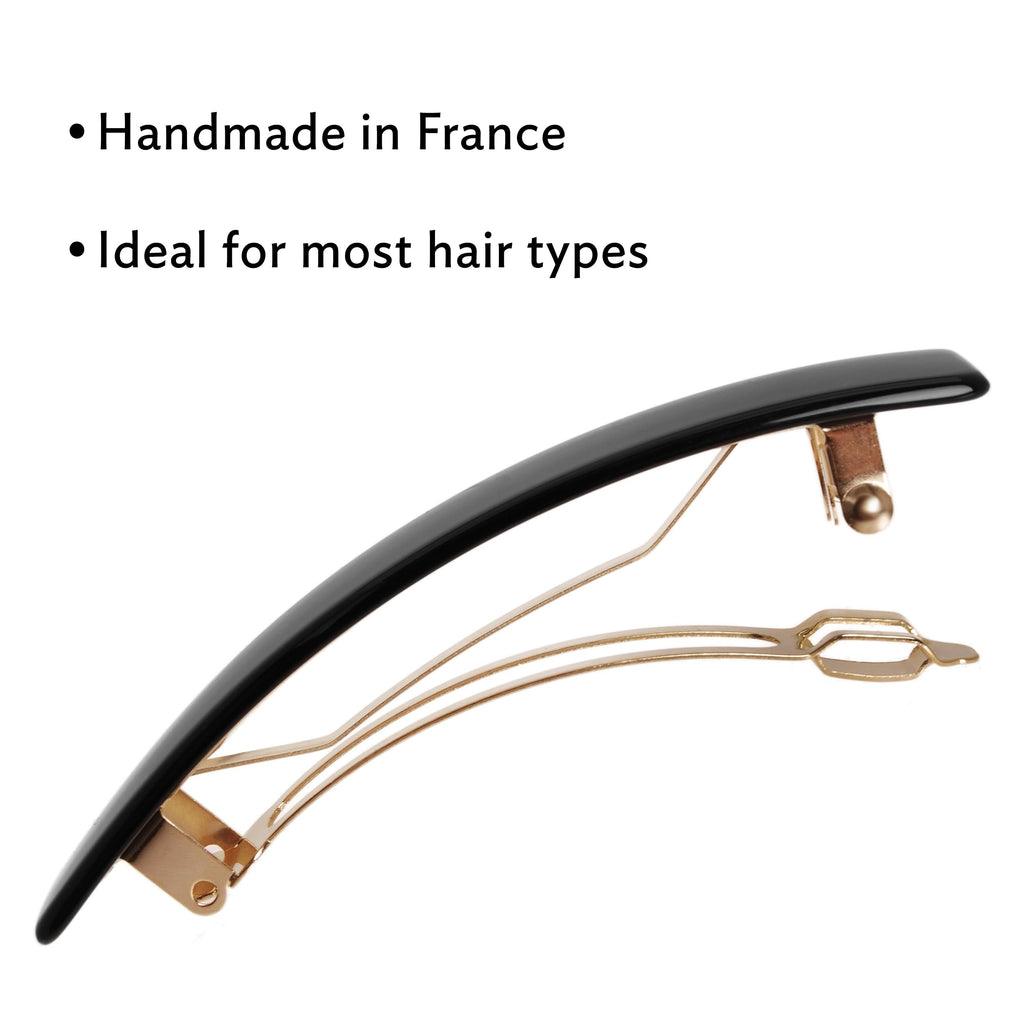 France Luxe Checkered Hair Barrette for Thin Hair | Lightweight, Strong Hold