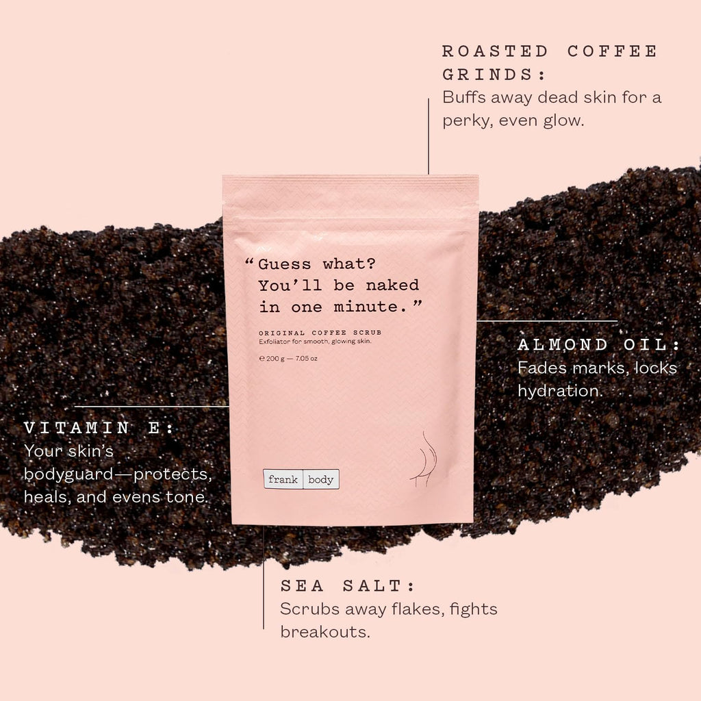 Frank Body Original Coffee Scrub – 7.05oz | Natural & Cruelty-Free Exfoliating Body Scrub