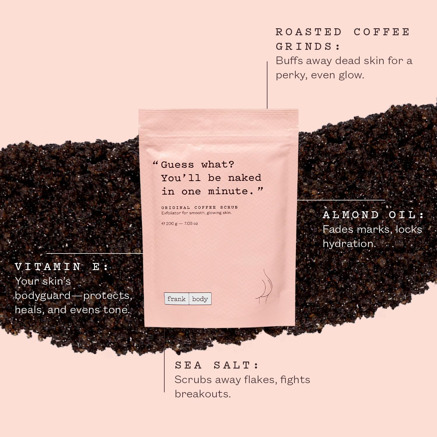 Frank Body Original Coffee Scrub – 7.05oz | Natural & Cruelty-Free Exfoliating Body Scrub