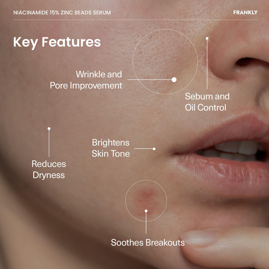 FRANKLY Niacinamide 15% + Zinc Bead Serum | Gentle, Oil-Balancing Skin Support