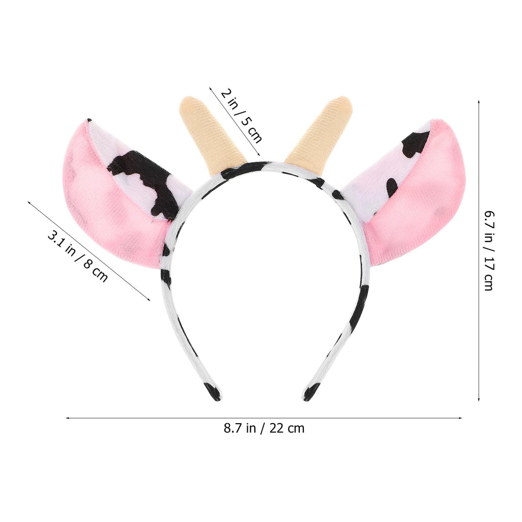FRCOLOR 12 Pcs Plush Animal Headbands — Cow Ear Makeup Headbands for Women