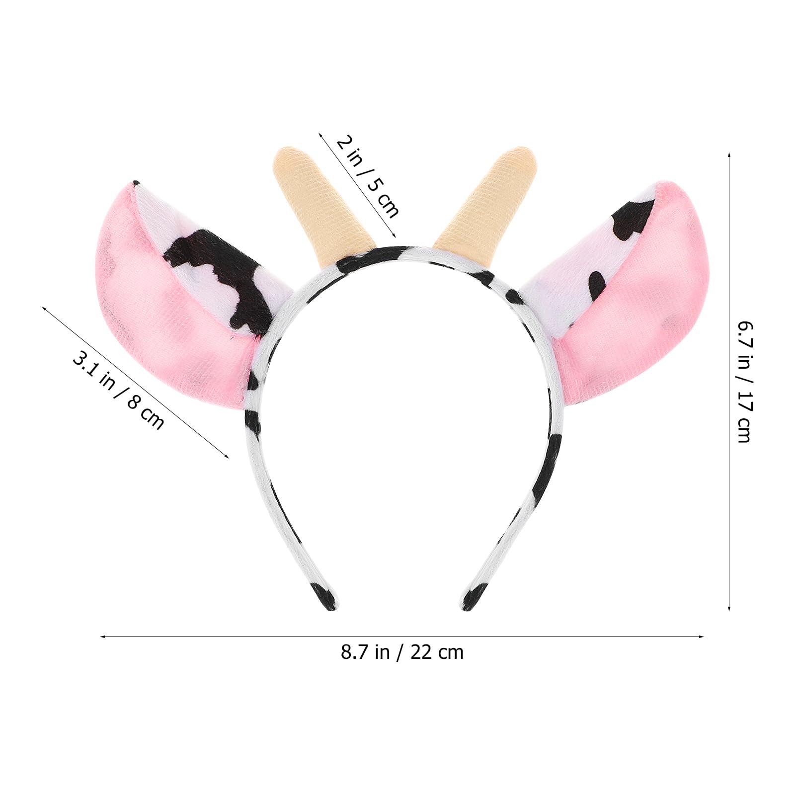 FRCOLOR 12 Pcs Plush Animal Headbands — Cow Ear Makeup Headbands for Women