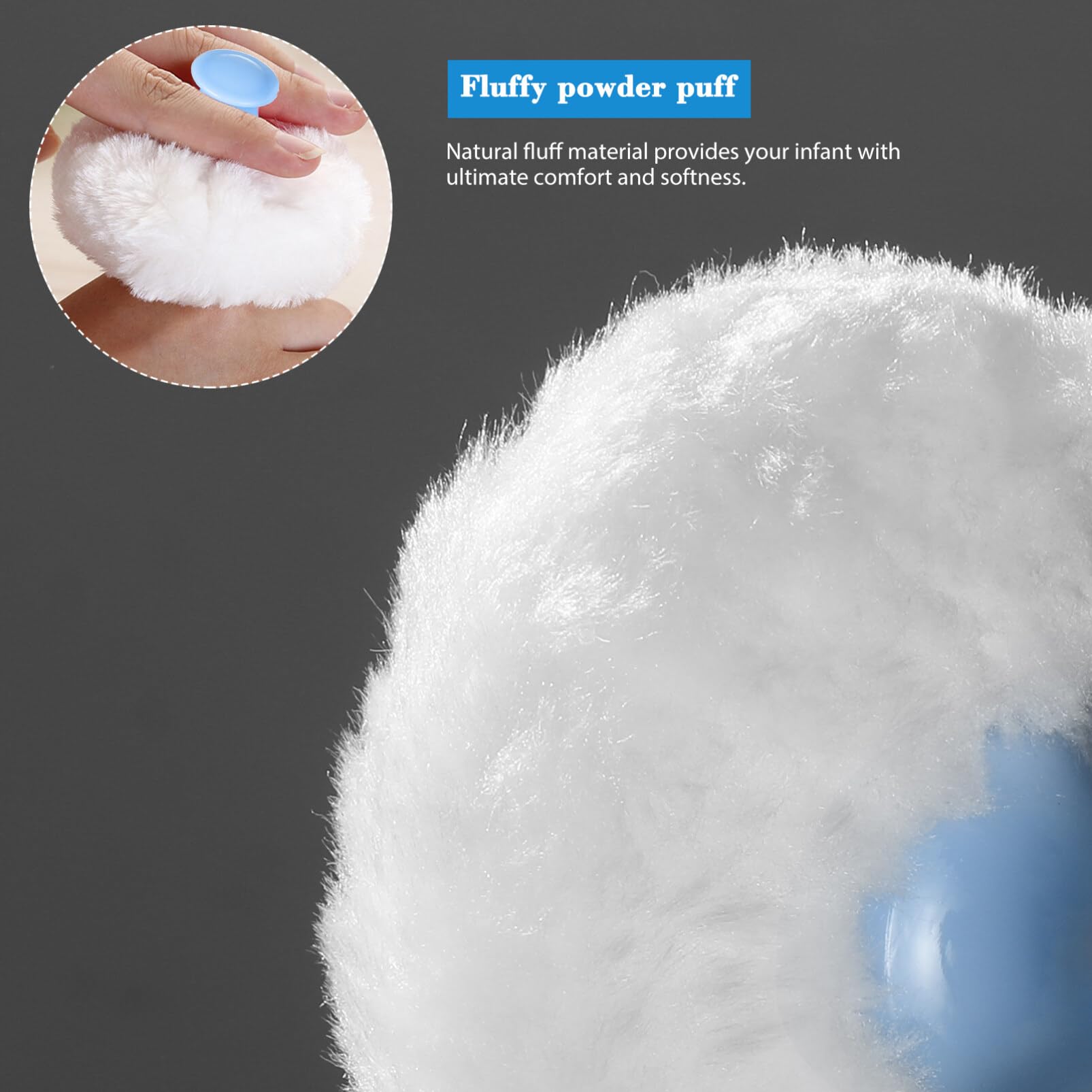 FRCOLOR Baby Powder Puff Container – Compact, Lightweight Case with Soft Puff for Smooth Body Powder Application