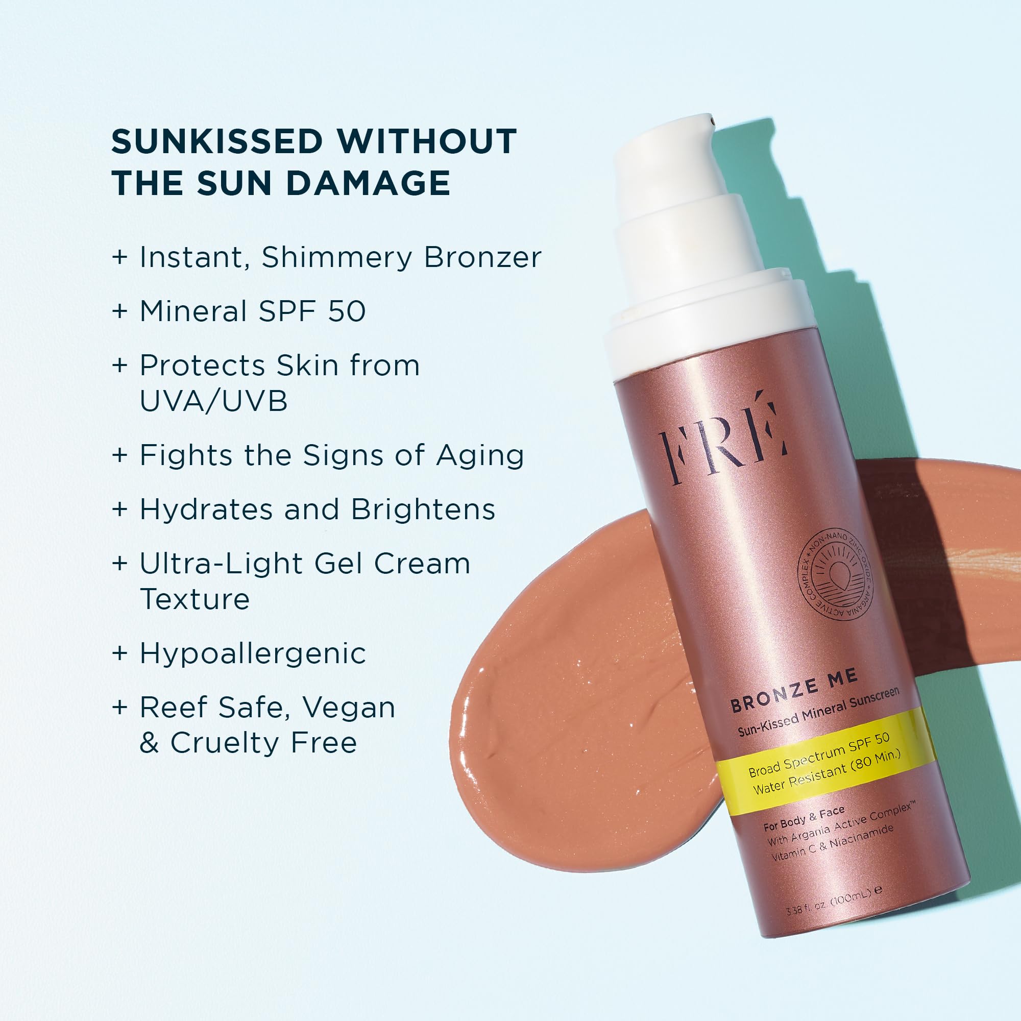 FRÉ Bronze Me SPF 50 – Tinted Mineral Sunscreen for Face & Body