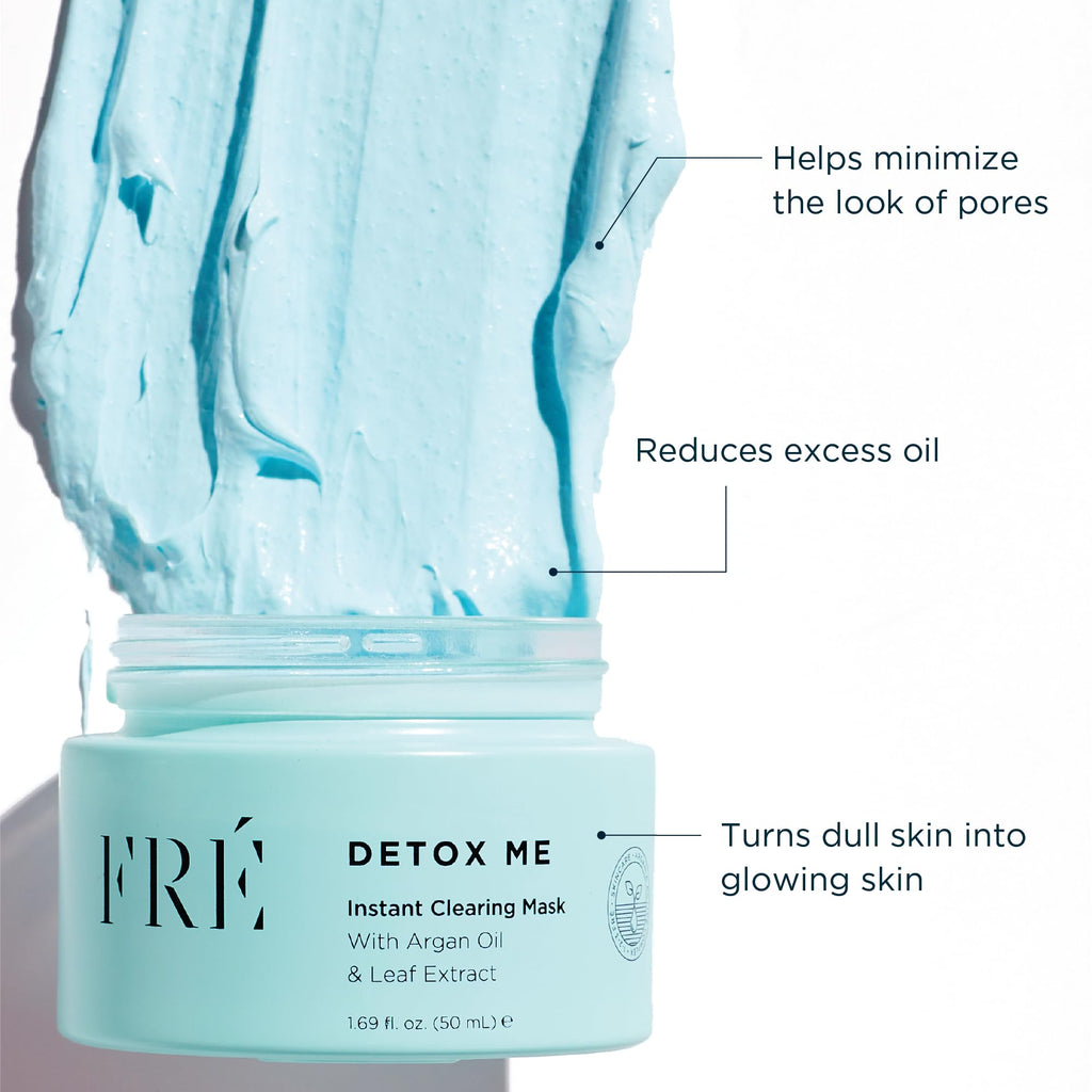 FRÉ Exfoliating Acne Face Mask – Clarifying & Exfoliating with Kaolin Clay, Dead Sea Salt, Lactic & Salicylic Acids