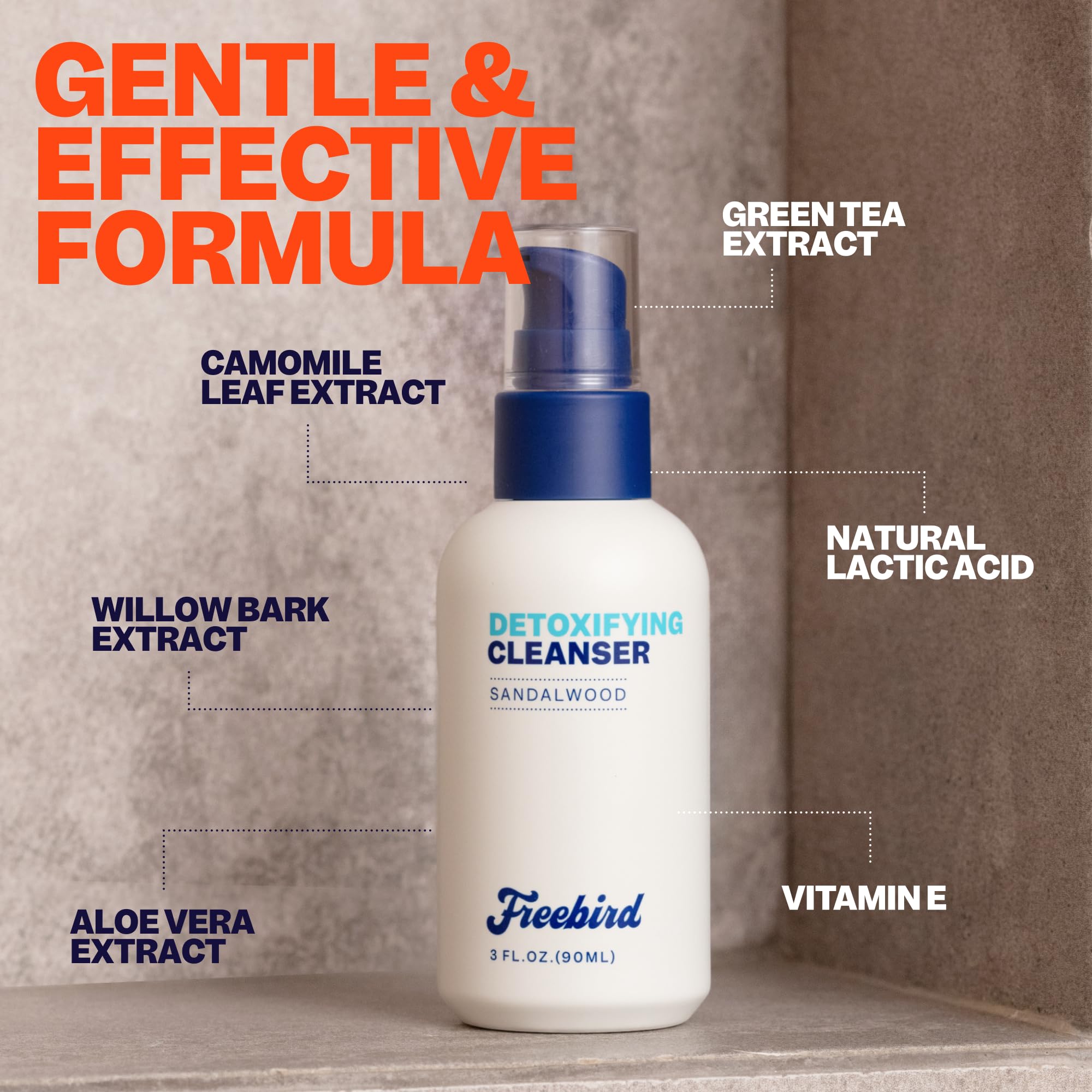 Freebird Daily Body & Face Cleanser for Men – Detoxifying, Vitamin E & Salicylic Acid