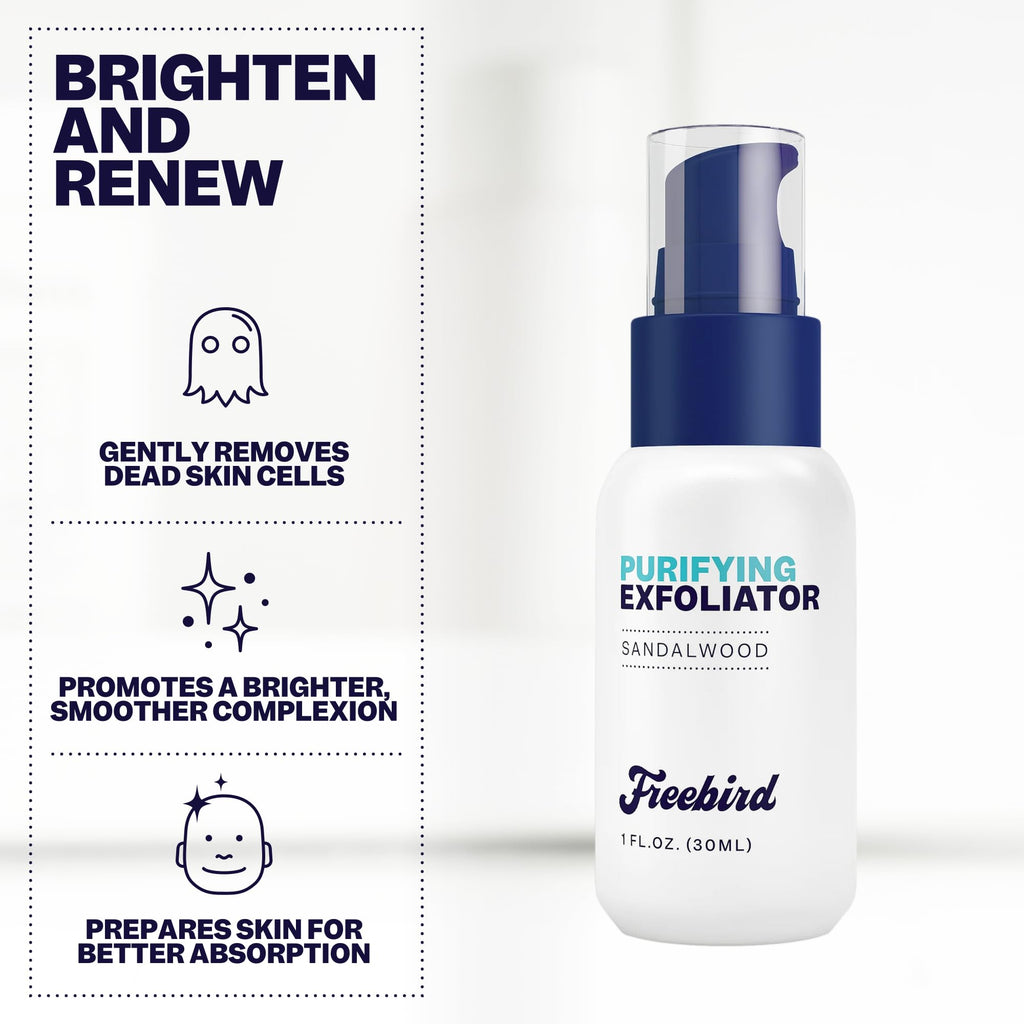 Freebird Salicylic Acid Face Exfoliator & Cleanser for Men – Gentle Pore Purifier, Paraben-Free, 30 mL