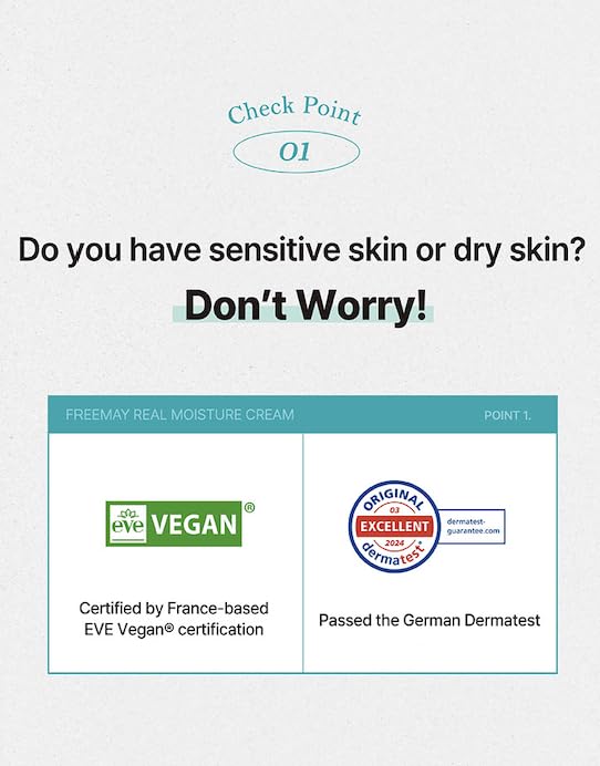 freemay Real Moisture Cream Set (100ml + 30ml) – Lightweight Vegan Hydration for Sensitive Skin