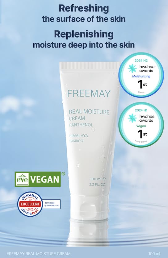 freemay Real Moisture Cream Set (100ml + 30ml) – Lightweight Vegan Hydration for Sensitive Skin