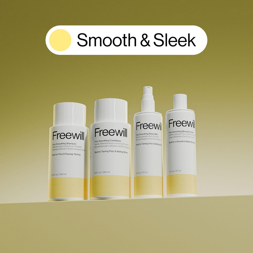 Freewill Frizz Smoothing Blowout Cream – Vegan Anti-Frizz Hair Cream with Shea Butter, Coconut & Ginger Oils, 6 oz