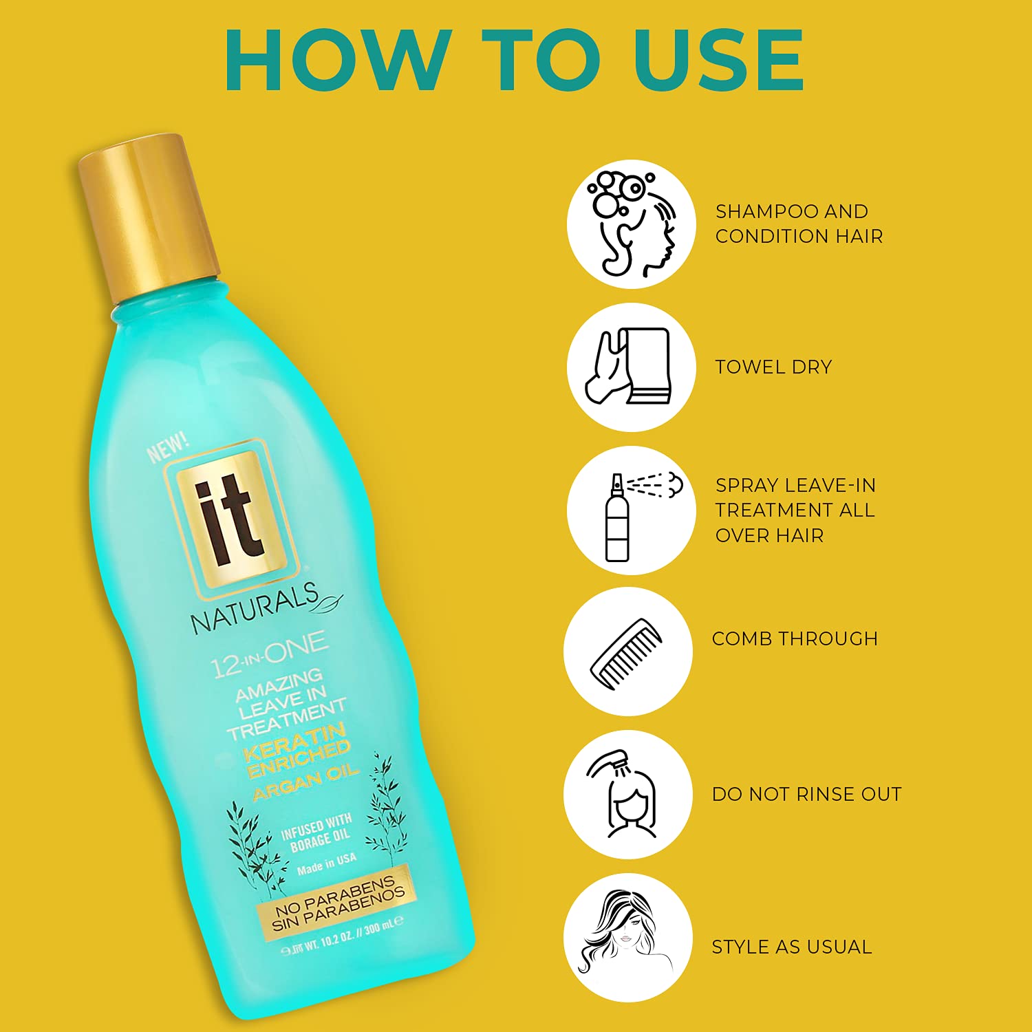 Freeze It 12-in-One Leave-In Hair Treatment with Keratin & Argan Oil – Silky, Shiny Hair