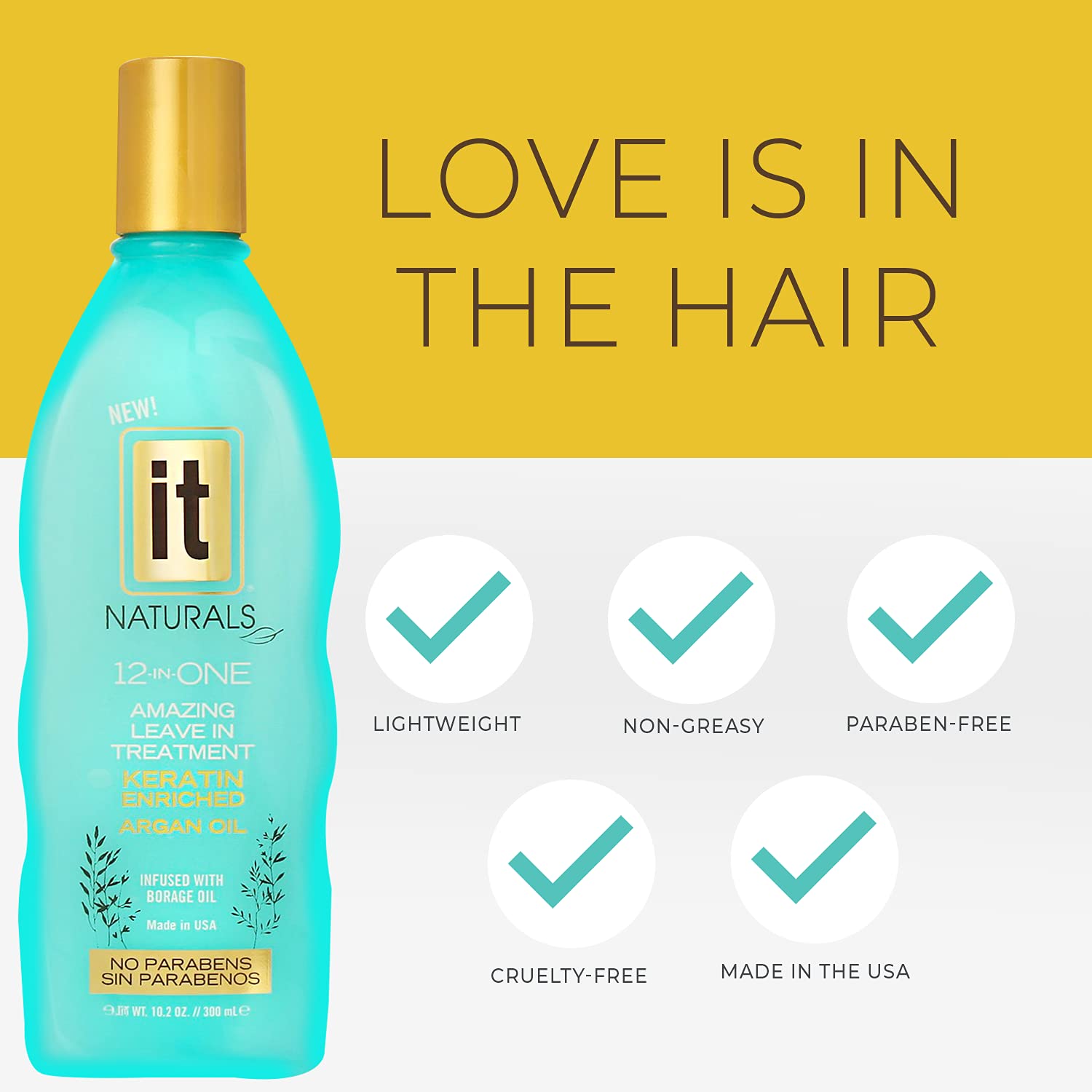 Freeze It 12-in-One Leave-In Hair Treatment with Keratin & Argan Oil – Silky, Shiny Hair
