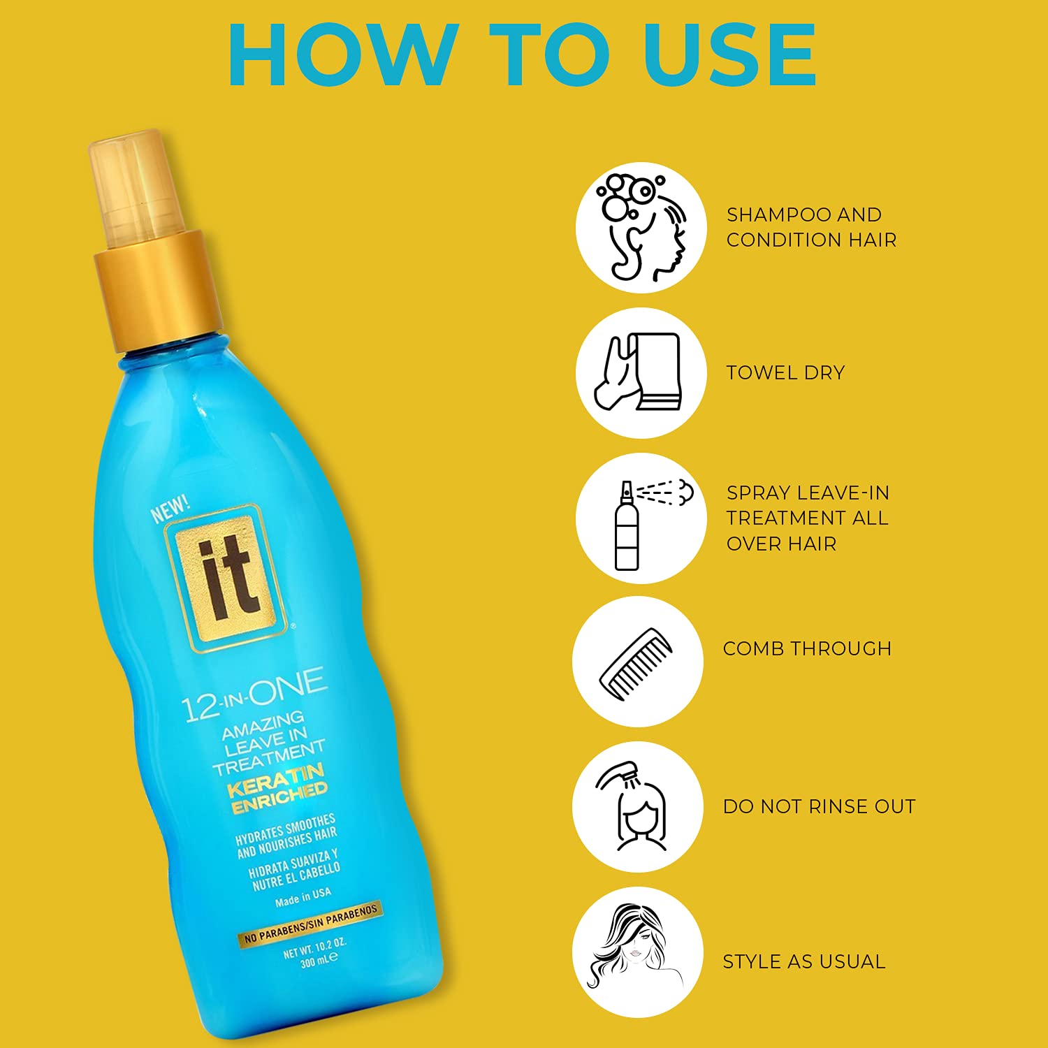 Freeze It 12-in-One Leave-In Treatment Spray | Keratin & Borage Oil for Hydration, Smoothness & Strength