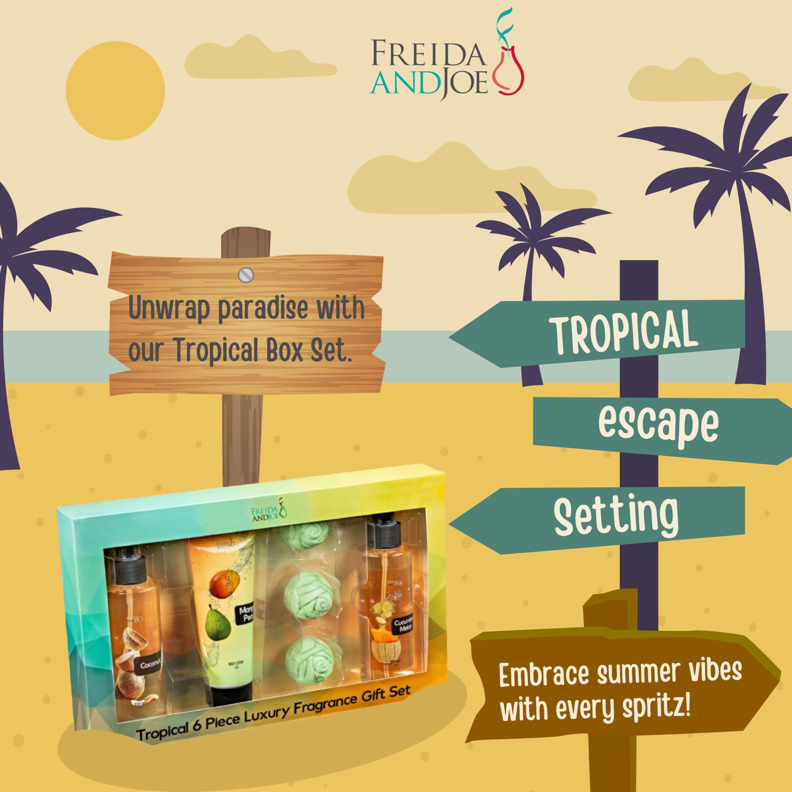 Freida and Joe Fine Fragrance Body Mist & Body Splash Valentines Gift Set | Luxury Self-Care for Women
