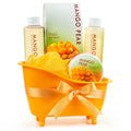 Freida and Joe Tropical Mango Pear Spa Set – Bath & Body Gift in Orange Tub