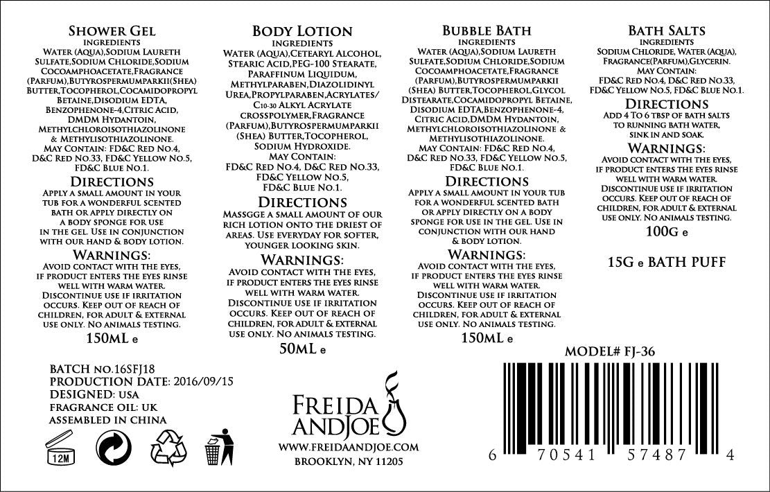 Freida and Joe Tropical Mango Pear Spa Set – Bath & Body Gift in Orange Tub