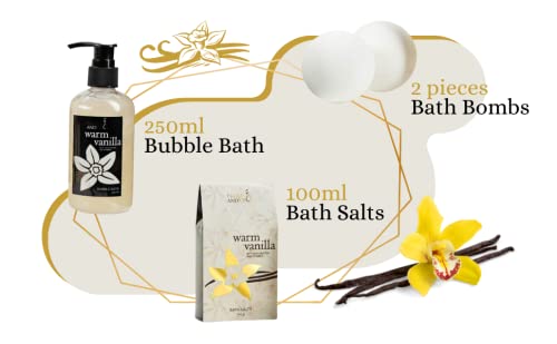 Freida and Joe Warm Vanilla Bath & Body Gift Basket – 8-Piece Spa Set