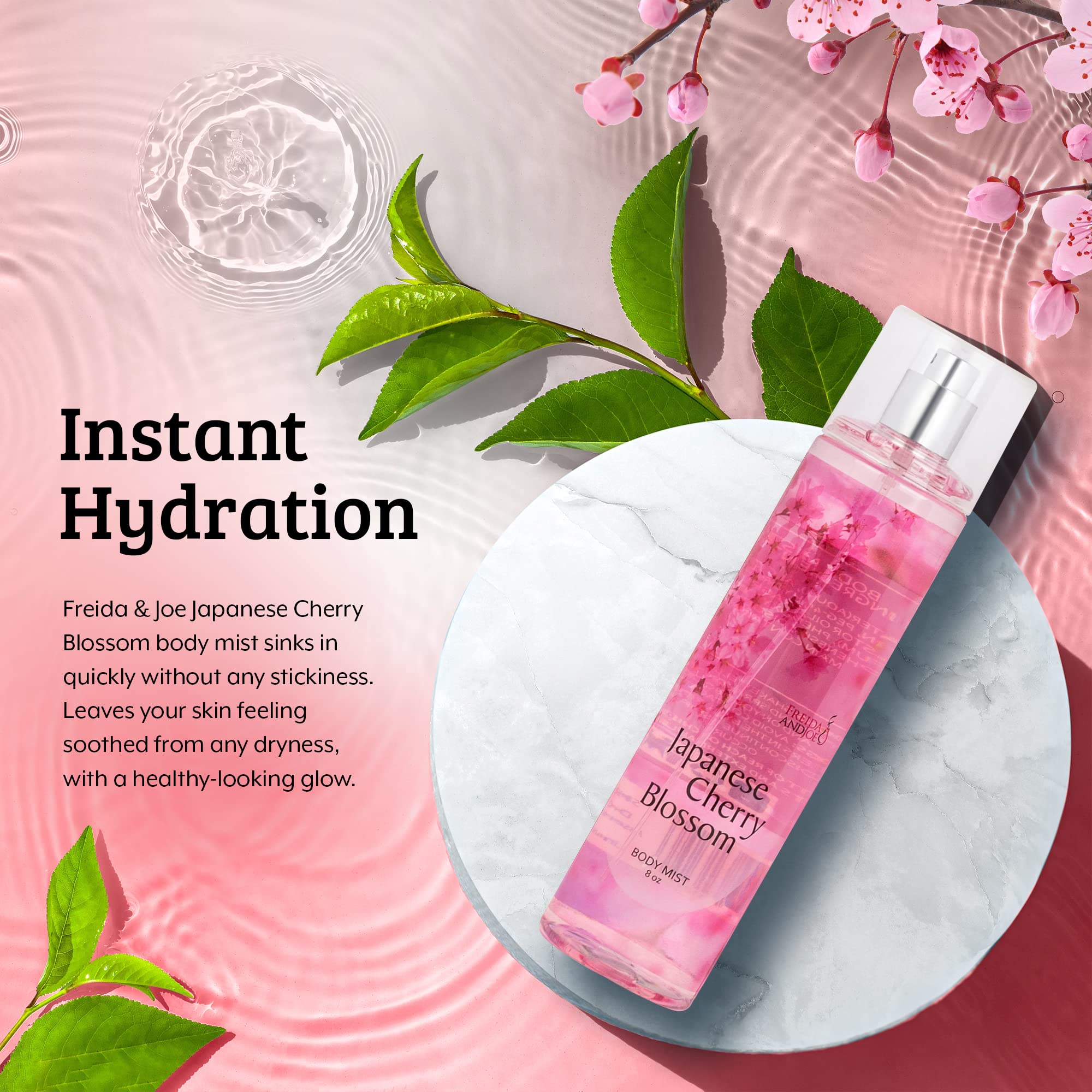 Freida & Joe Japanese Cherry Blossom Body Mist – 8 oz Valentines Gift for Her, Exquisite Floral Scent