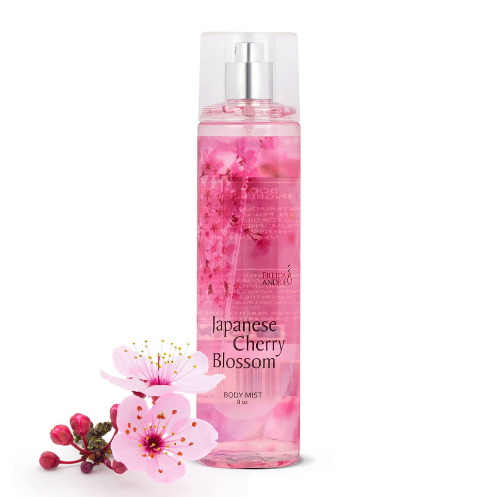 Freida & Joe Japanese Cherry Blossom Body Mist – 8 oz Valentines Gift for Her, Exquisite Floral Scent