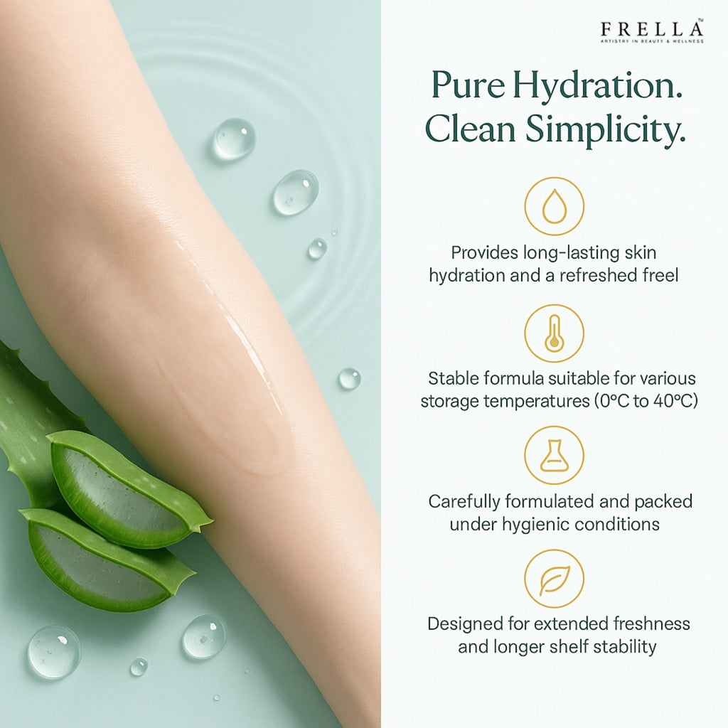 Frella Pure Aloe Vera Body Moisture Gel – Travel Pack (95% Pure Aloe Vera) for Face, Body & Hair