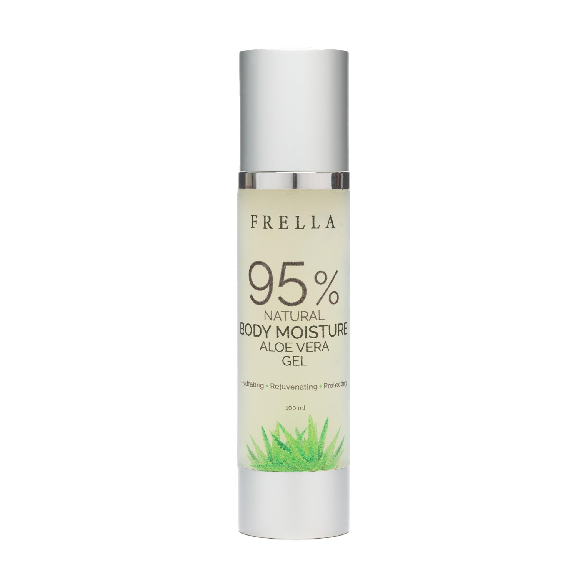 Frella Pure Aloe Vera Body Moisture Gel – Travel Pack (95% Pure Aloe Vera) for Face, Body & Hair