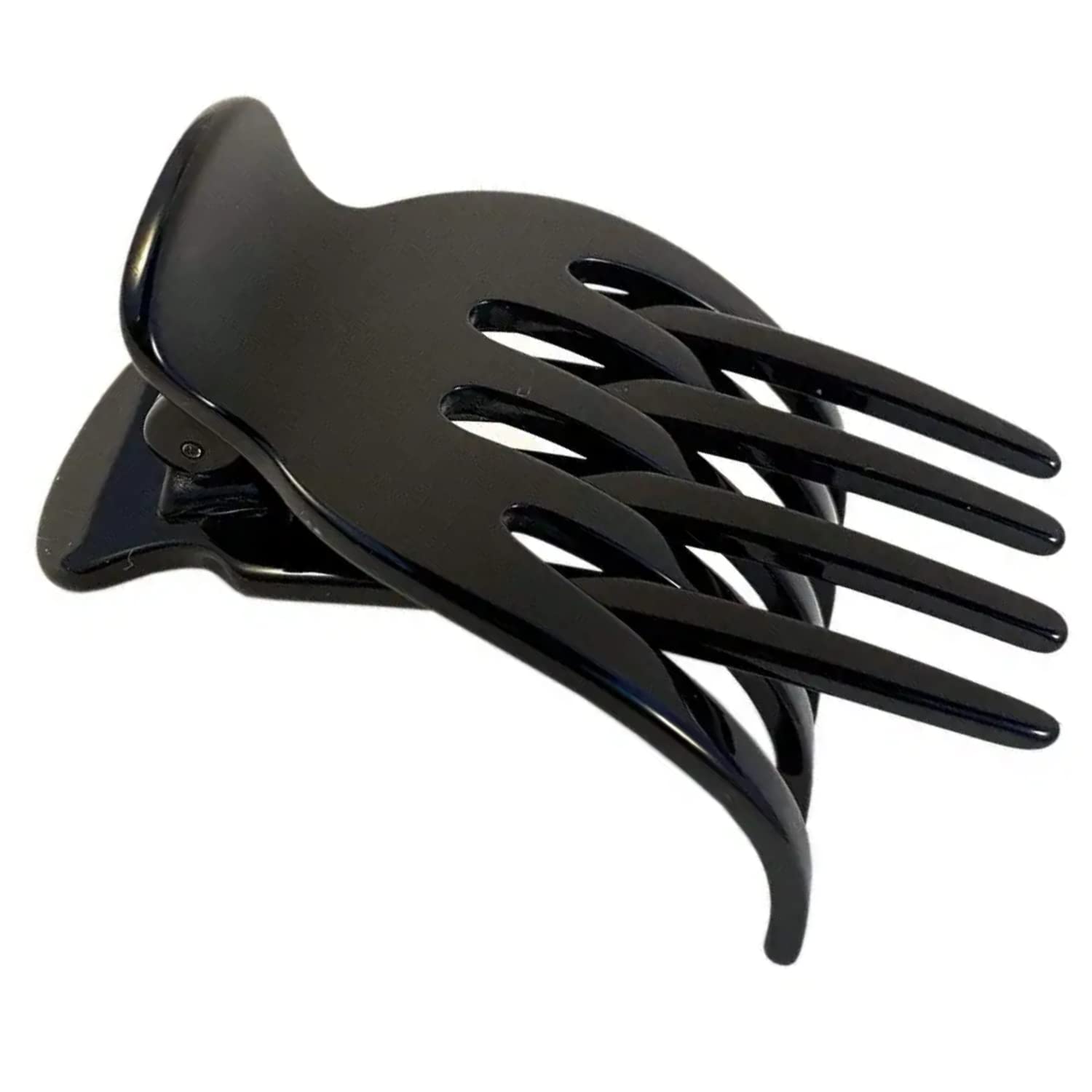French Amie Bear Paw Black Small Hair Claw Clip – 2.75in Handmade Cellulose Acetate