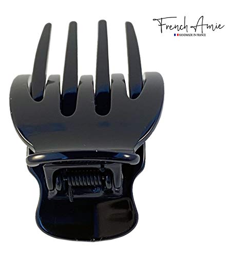 French Amie Bear Paw Black Small Hair Claw Clip – 2.75in Handmade Cellulose Acetate