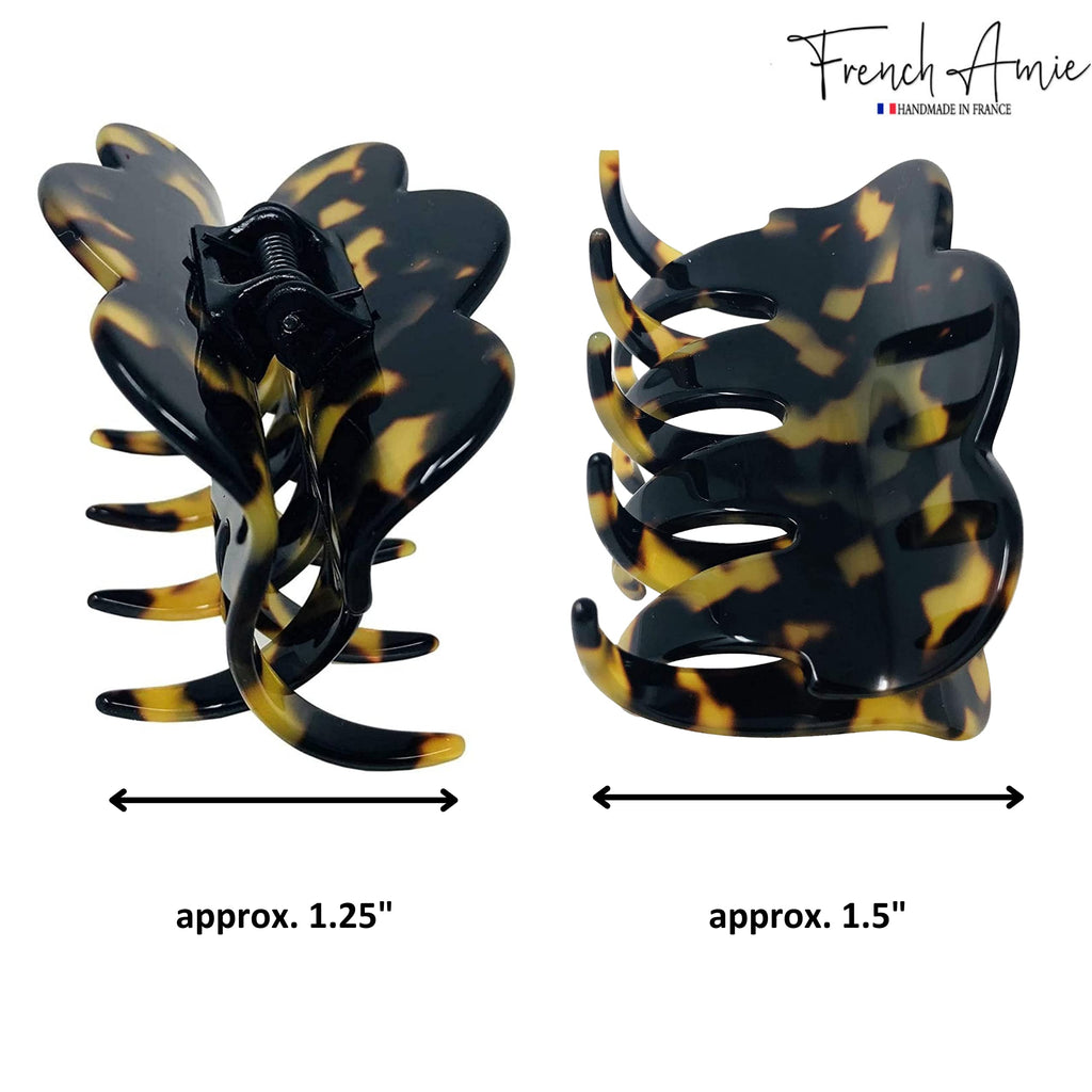 French Amie Crown Wave Yellow Tokyo Small Clip – Handmade in France, Interlocking Jaw
