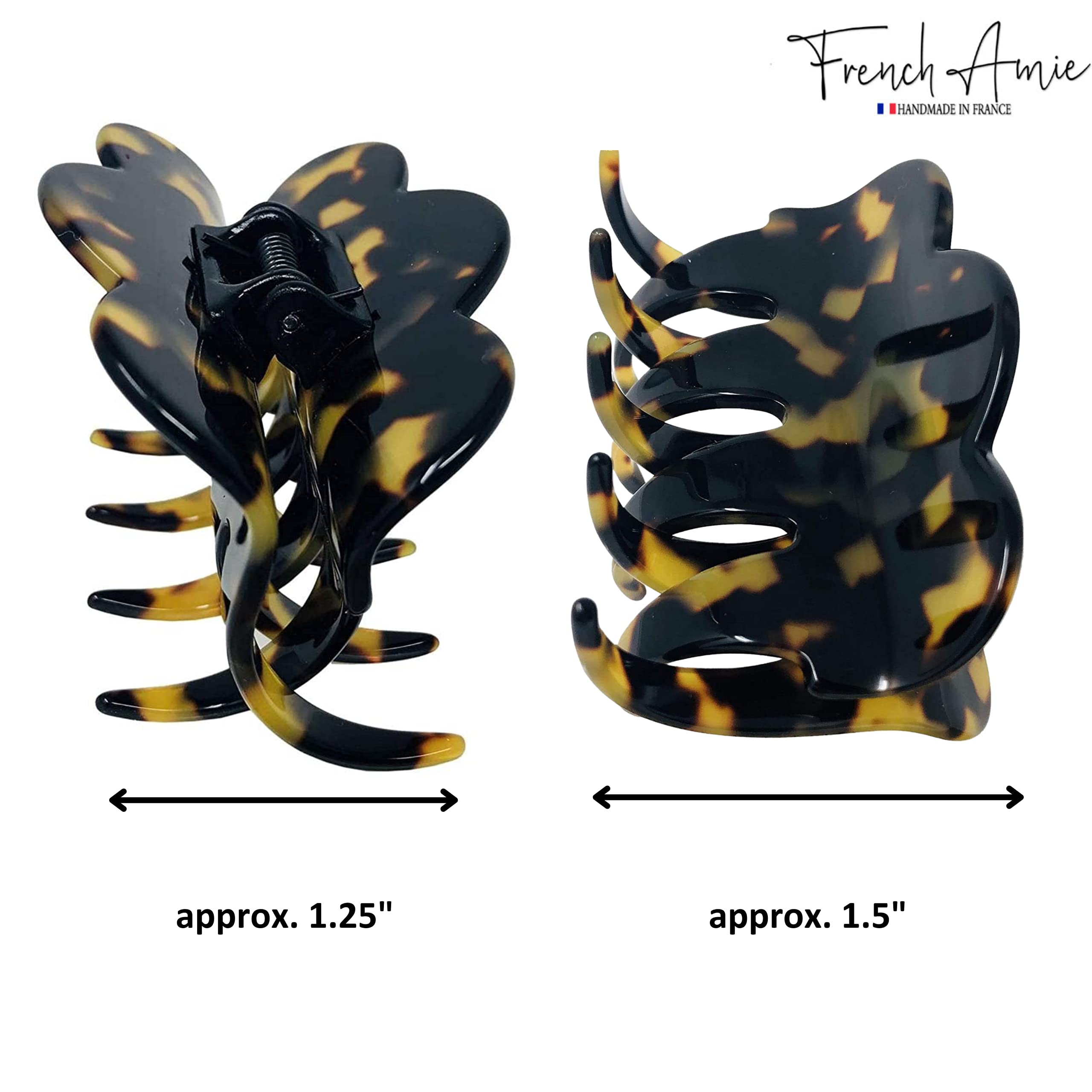 French Amie Crown Wave Yellow Tokyo Small Clip – Handmade in France, Interlocking Jaw