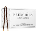 Frenchies French Twist Hair Pin – Ultra Soft Non-Slip 2in Pins (100 Count, Brown)