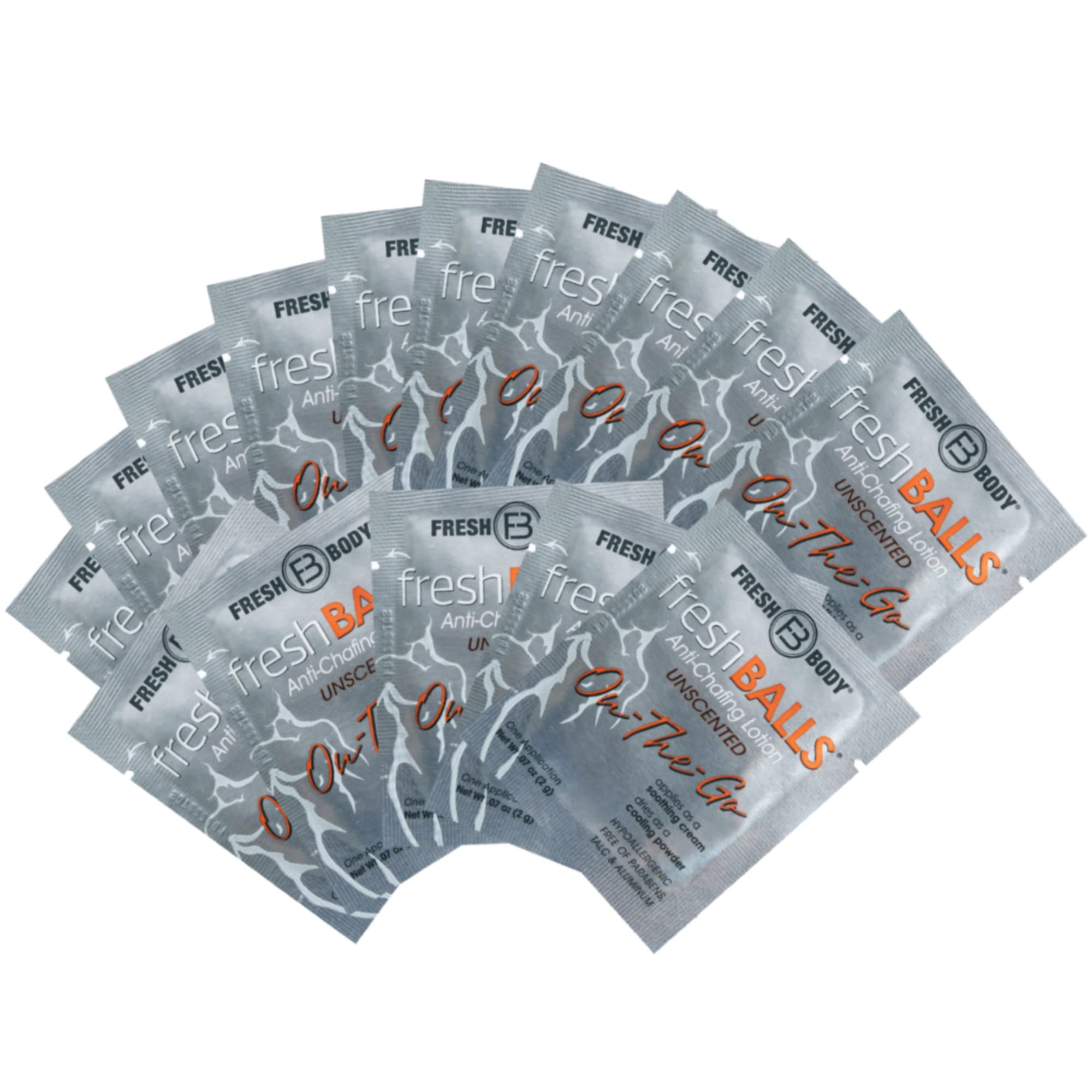 Fresh Body FB Balls On-The-Go Anti-Chafing Lotion — Travel Pack for Men (60 x 0.07 oz)