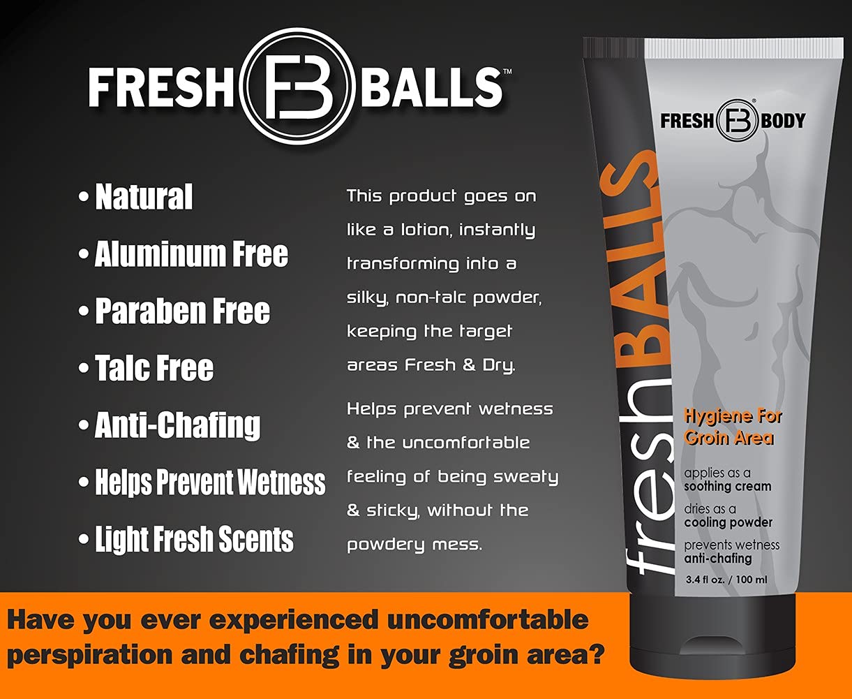 Fresh Body FB Balls On-The-Go Anti-Chafing Lotion — Travel Pack for Men (60 x 0.07 oz)