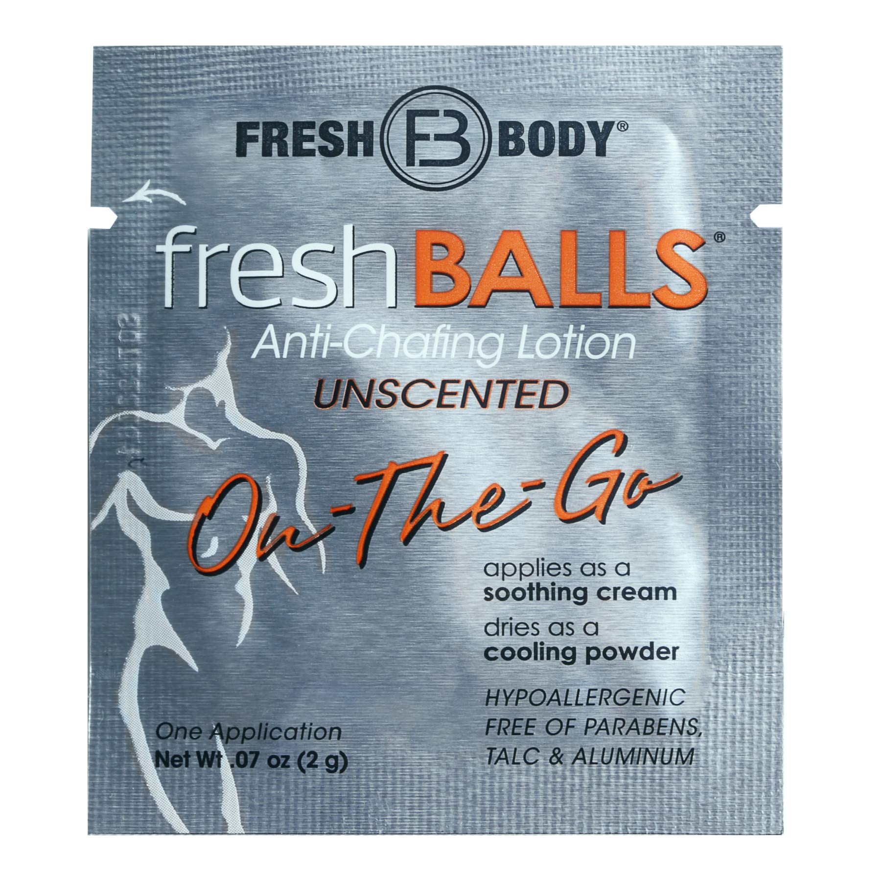 Fresh Body FB Balls On-The-Go Anti-Chafing Lotion — Travel Pack for Men (60 x 0.07 oz)