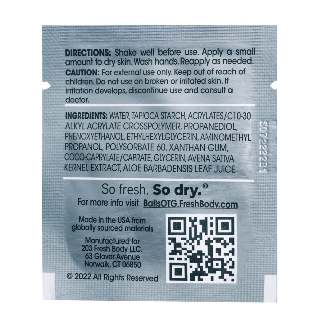 Fresh Balls On-The-Go Anti Chafing Lotion – 15 Pack Travel Size (0.07 oz) | Fresh Body FB