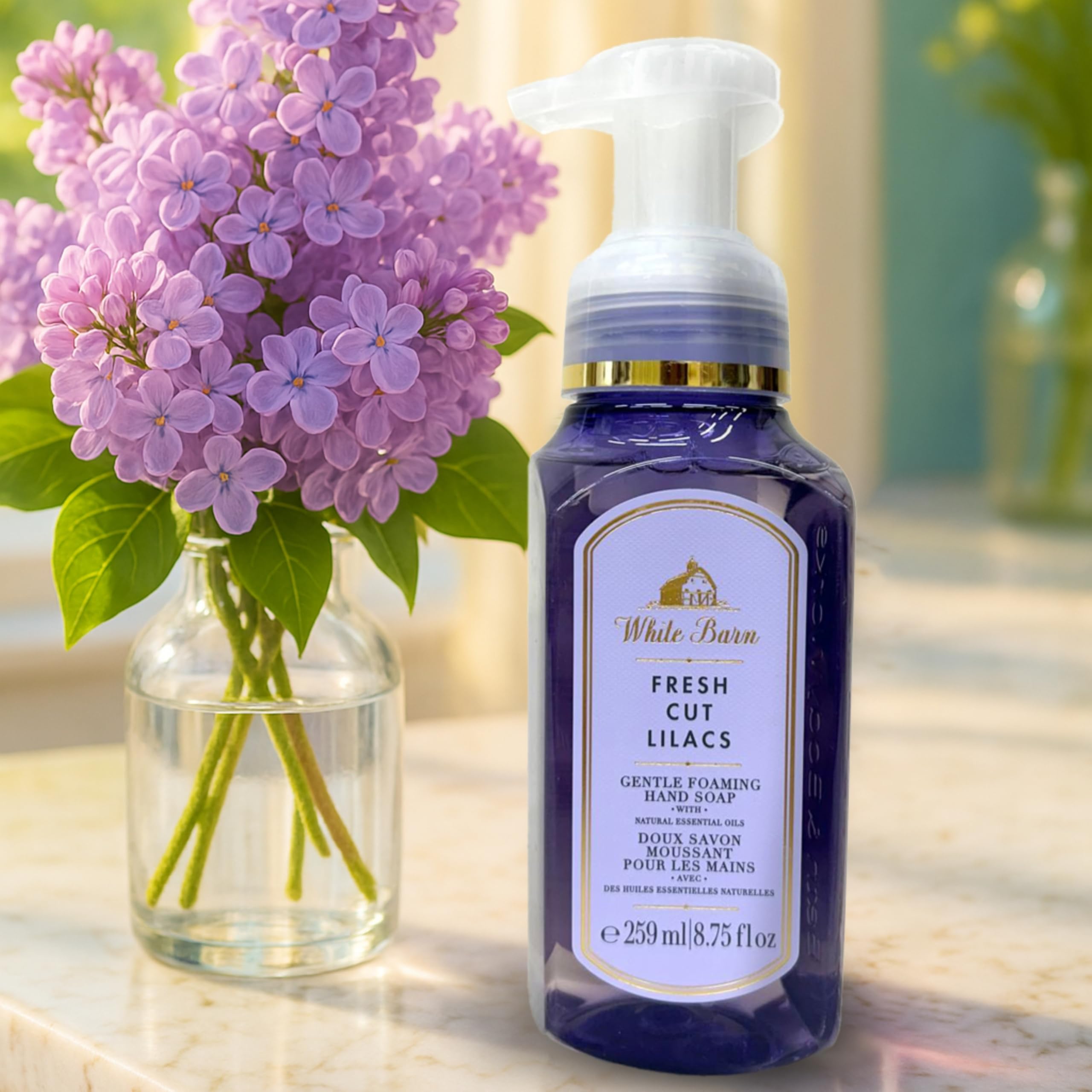 Fresh Cut Lilacs Gentle Foaming Hand Soap – 8.75 oz Pump Bottle for Soft, Fresh Hands