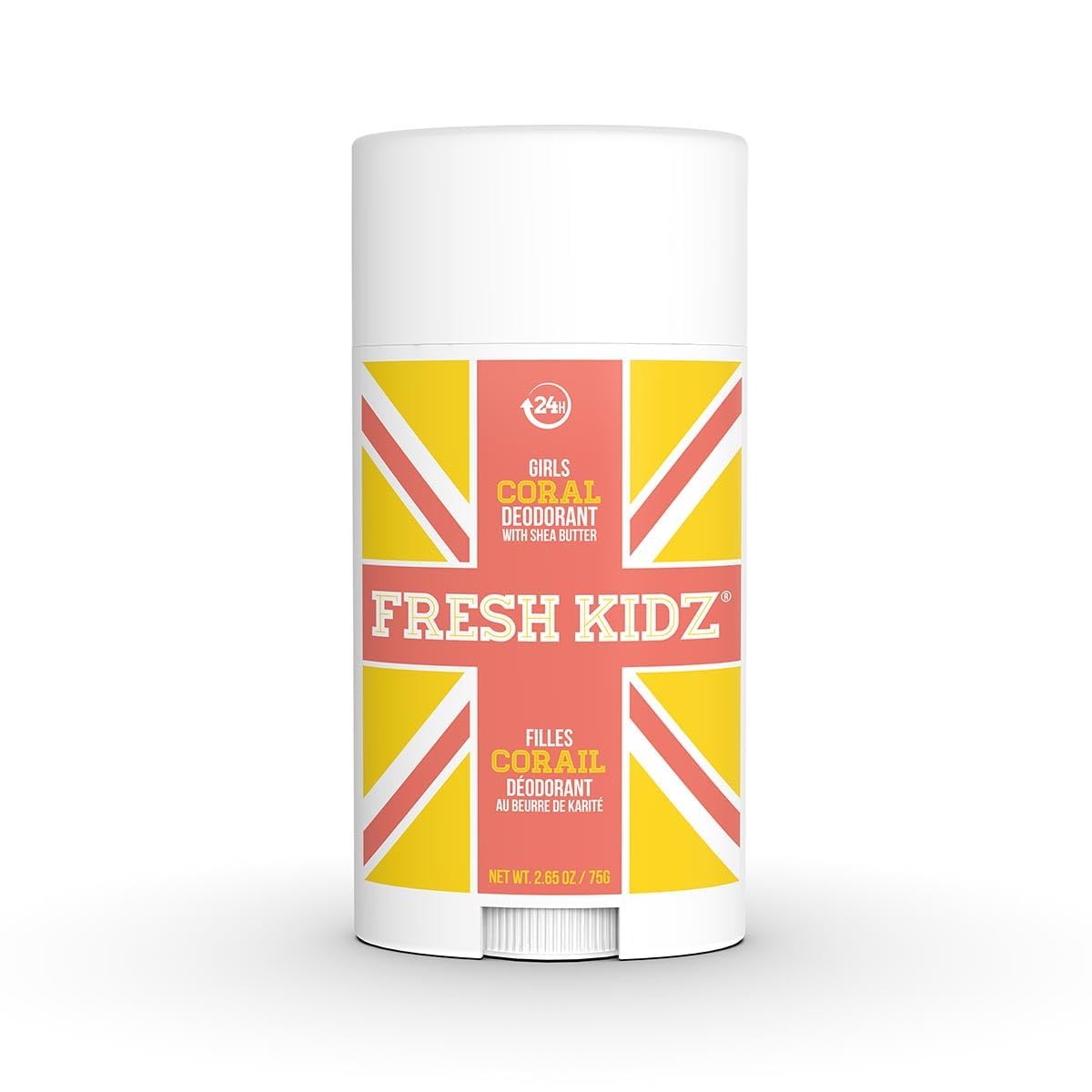 Fresh Kidz Coral Deodorant Stick – Aluminum- and Baking Soda-Free, 24-Hour Odor Protection for Kids & Teens
