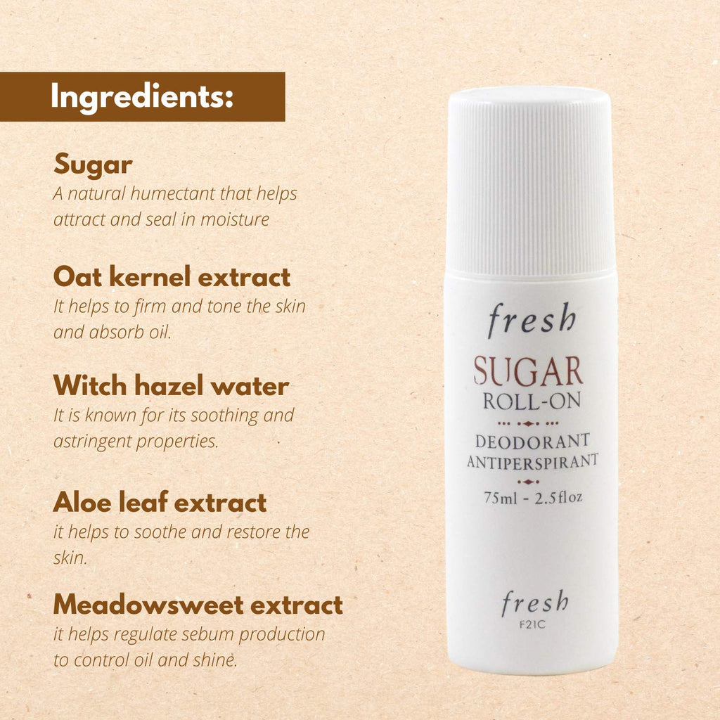 Fresh Sugar Roll-On Deodorant 75ml/2.5oz – Alcohol-Free Odor Protection