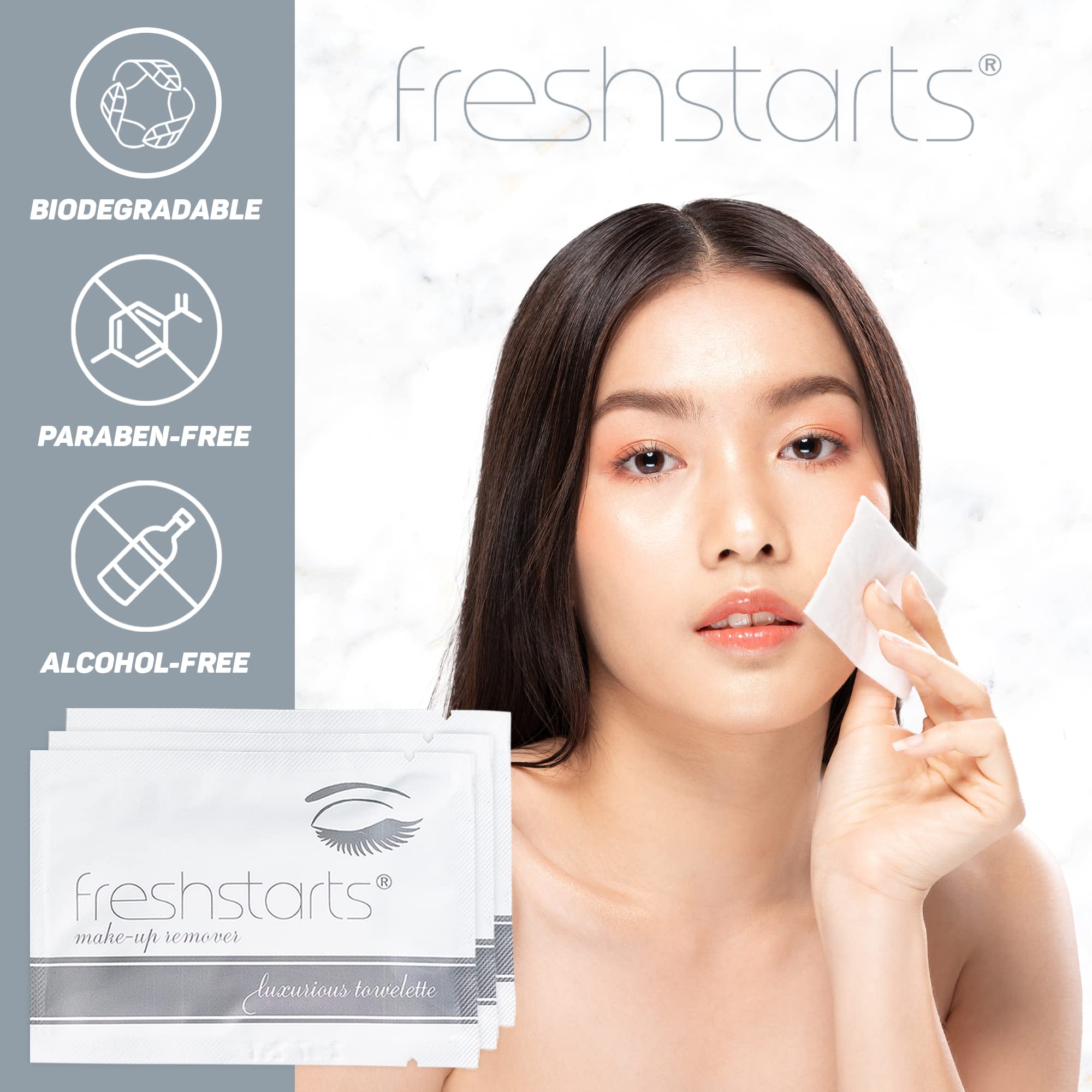 Freshends 300 Bulk Pack Luxurious Makeup Remover Wipes – Gray, Travel-Size, Disposable