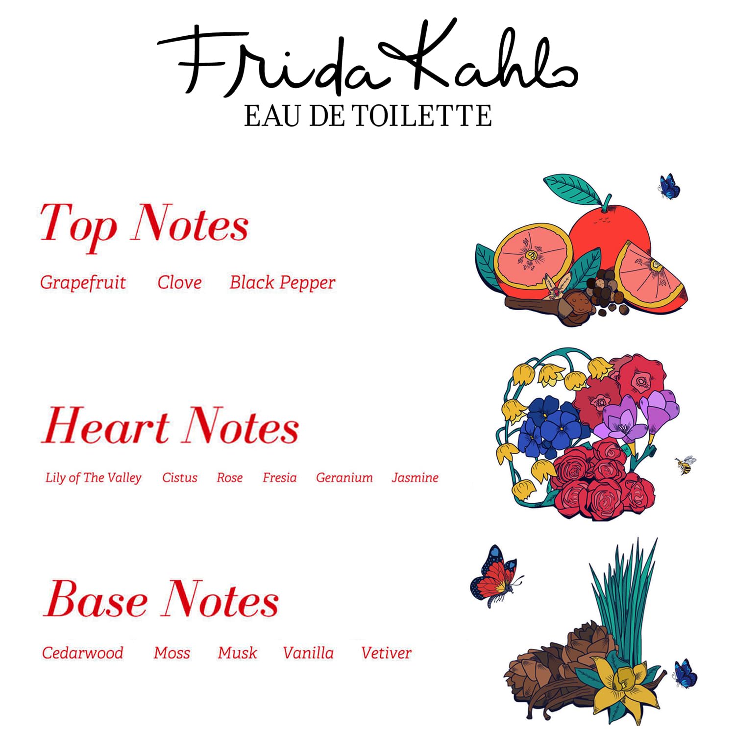 Frida Kahlo Red Deluxe Edition Eau de Toilette for Women – Floral Woody Scent, 3.4 oz
