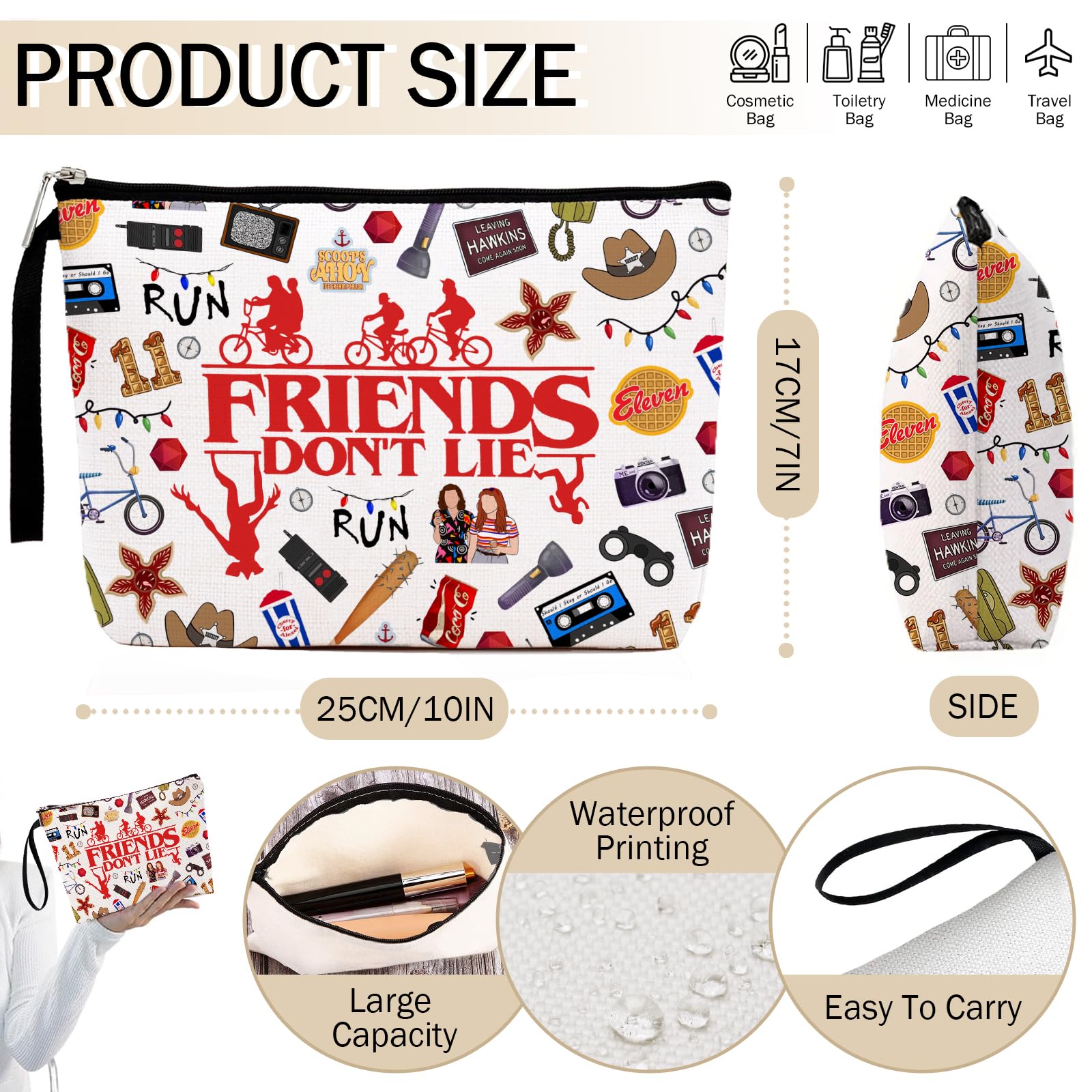 Friendship Makeup Bag – Inspirational Gift Pouch for Best Friends, Sisters & Travel