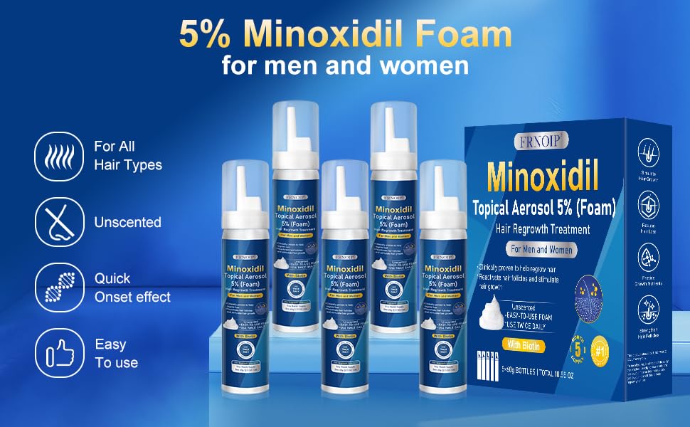 Frnoip 5% Minoxidil Foam for Men – Biotin-Enhanced Hair Regrowth