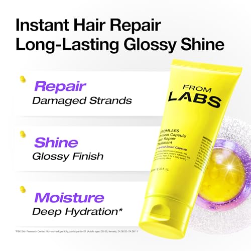 FROMLABS Protein Capsule Hair Repair Treatment – 3-Min Keratin Mask, Deep Conditioning, 6.76 fl oz