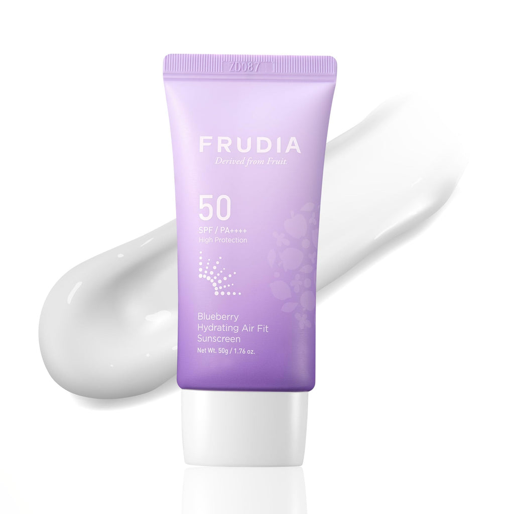 FRUDIA Blueberry Hydrating Air Fit Sunscreen SPF 50+ PA++++ | Ultra Lightweight, No White Cast | 1.76 oz