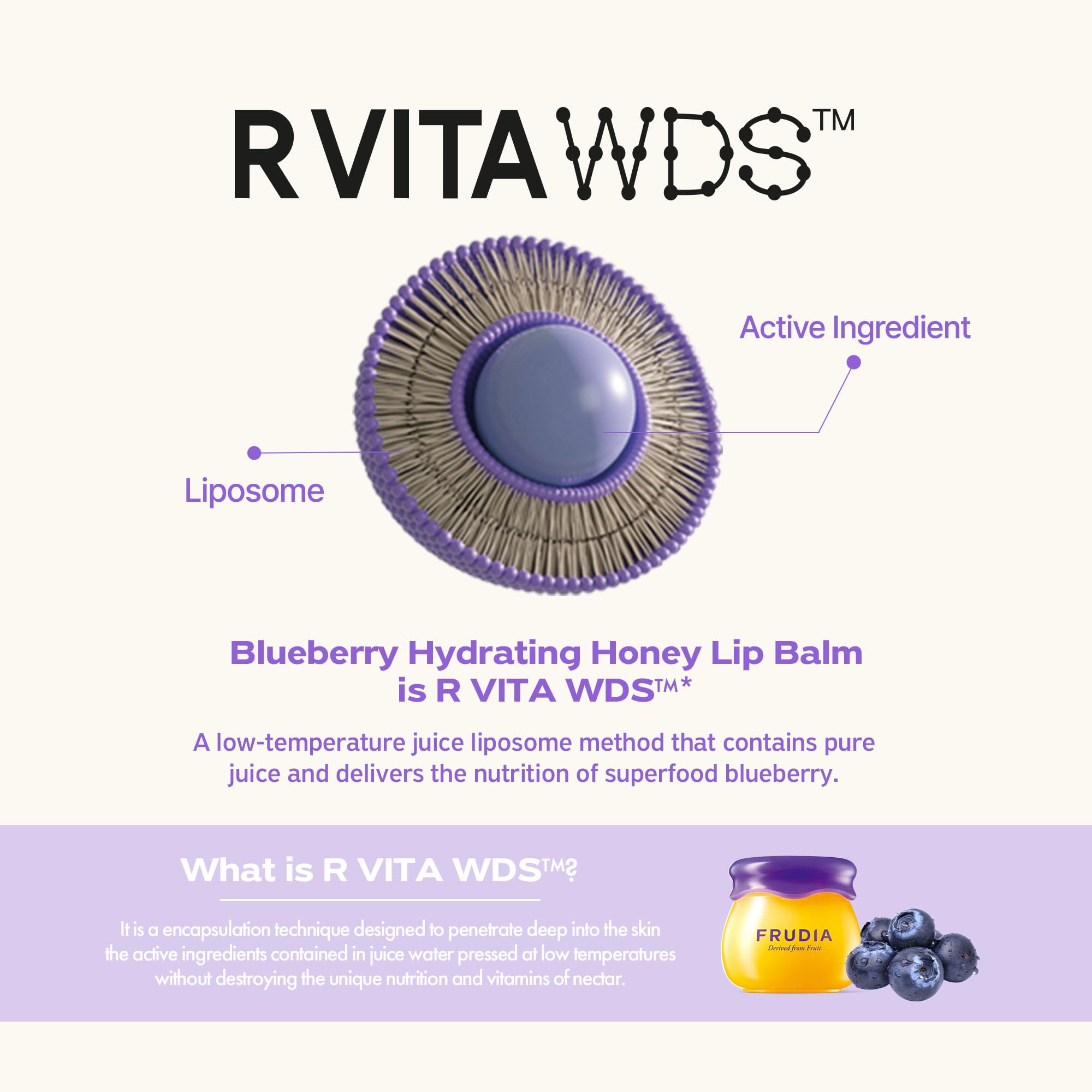 FRUDIA Blueberry Honey Lip Balm Tube | Exfoliating & Moisturizing Dewy Lip Care with Jeju Blueberry & Honey Extracts