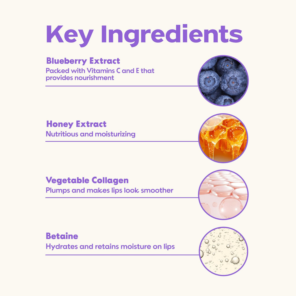 FRUDIA Blueberry Honey Lip Balm Tube | Exfoliating & Moisturizing Dewy Lip Care with Jeju Blueberry & Honey Extracts